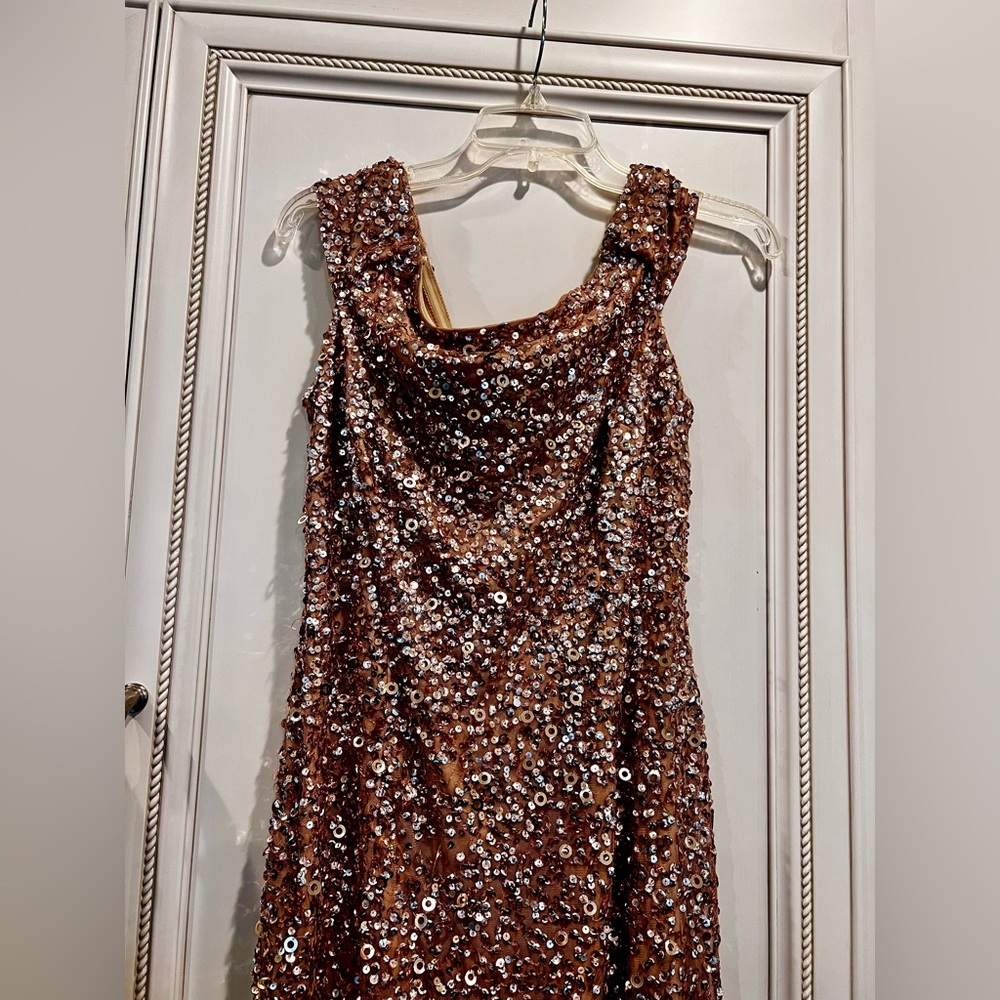 Rose gold rhinestone dress